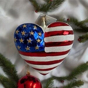 NIB VNTG Ornament Christopher Radko 9/11 Brave Heart American Red Cross Ornament